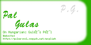 pal gulas business card